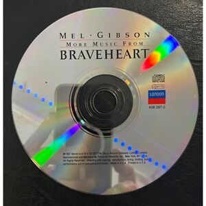 More Music From Braveheart Soundtrack CD James Horner 458 287-2 London Records
